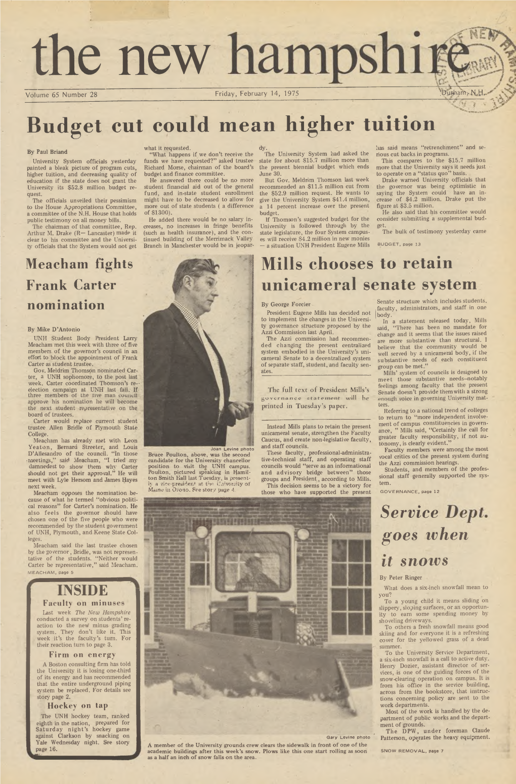 The New Hampshire, Vol. 65, No. 28 (Feb. 14, 1975)