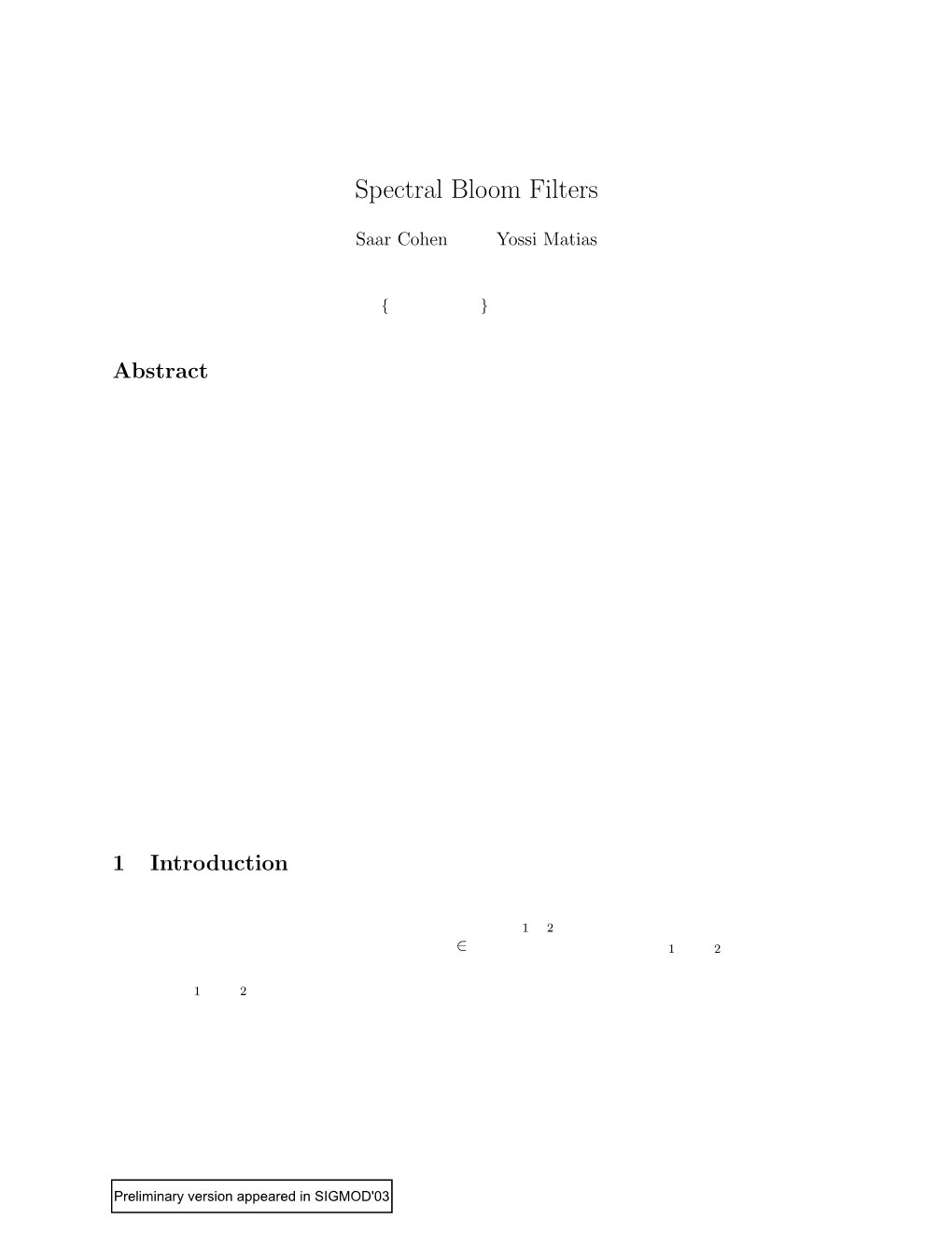 Spectral Bloom Filters