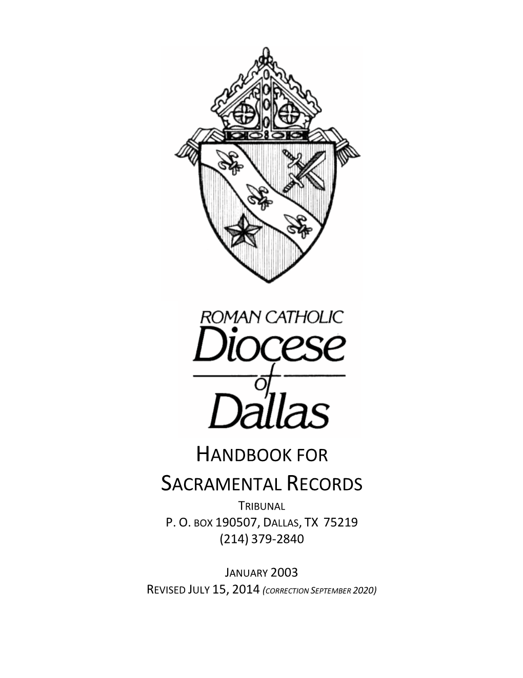 Handbook for Sacramental Records Tribunal P