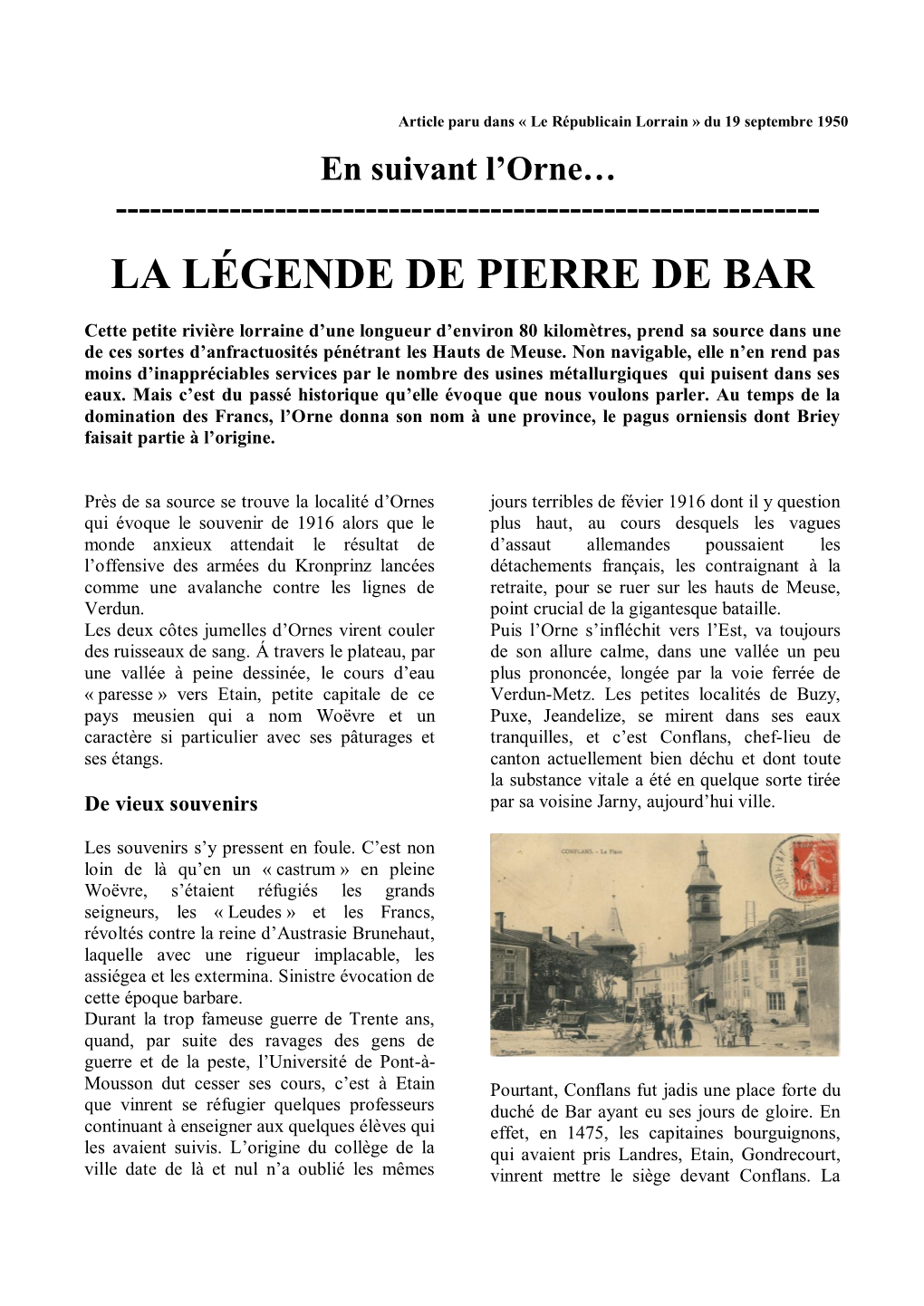 La Légende De Pierre De Bar
