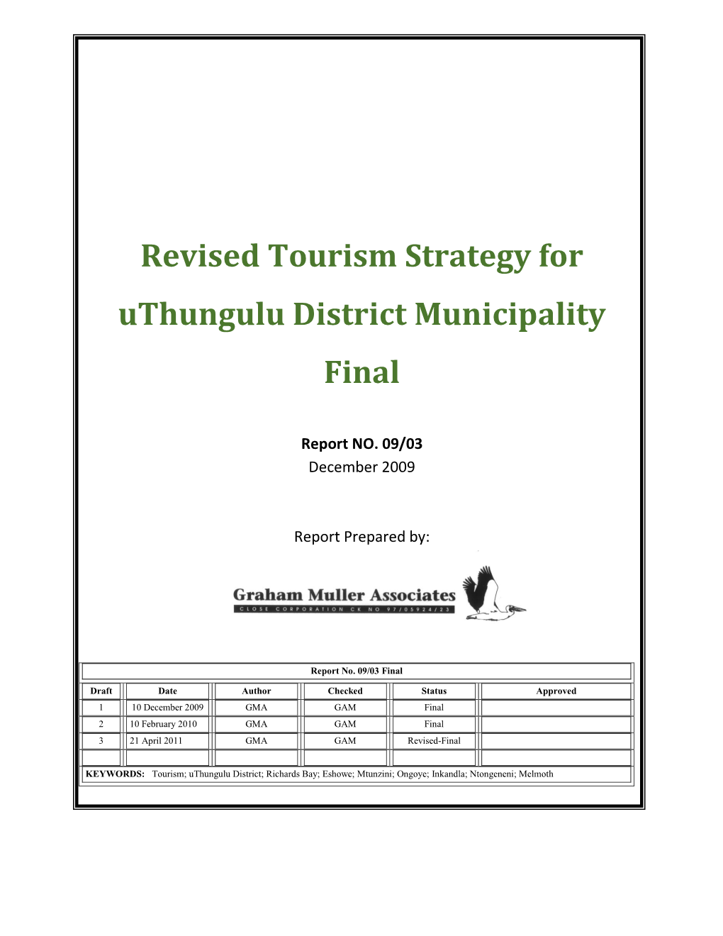 Revised Tourism Strategy for Uthungulu District Municipality Final