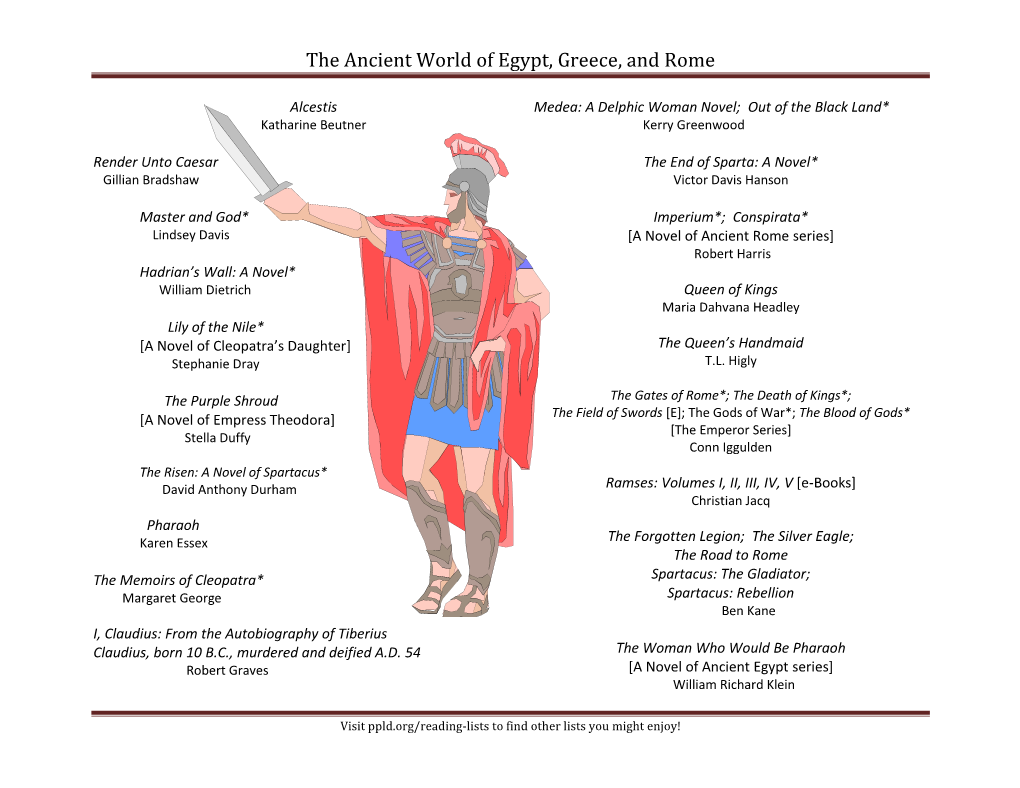 The Ancient World of Egypt, Greece, and Rome