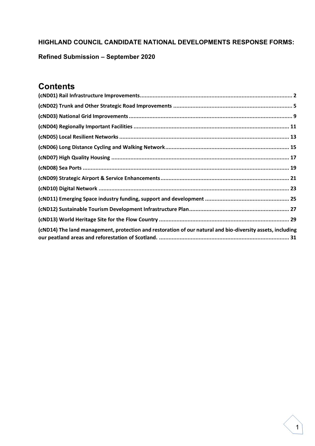 Contents (Cnd01) Rail Infrastructure Improvements