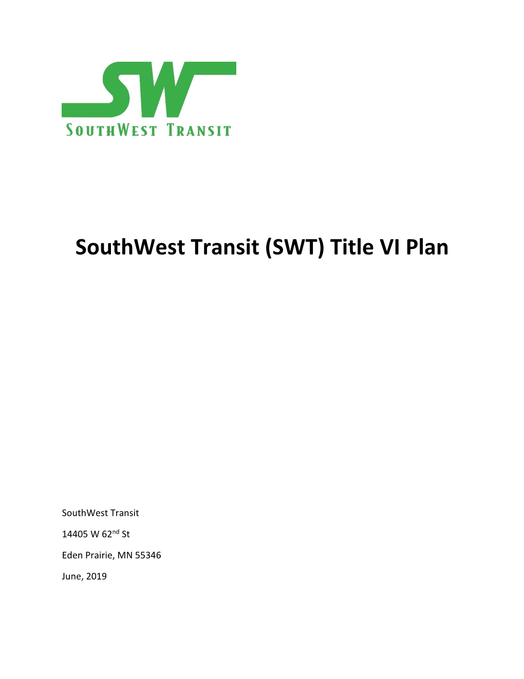 Southwest Transit (SWT) Title VI Plan