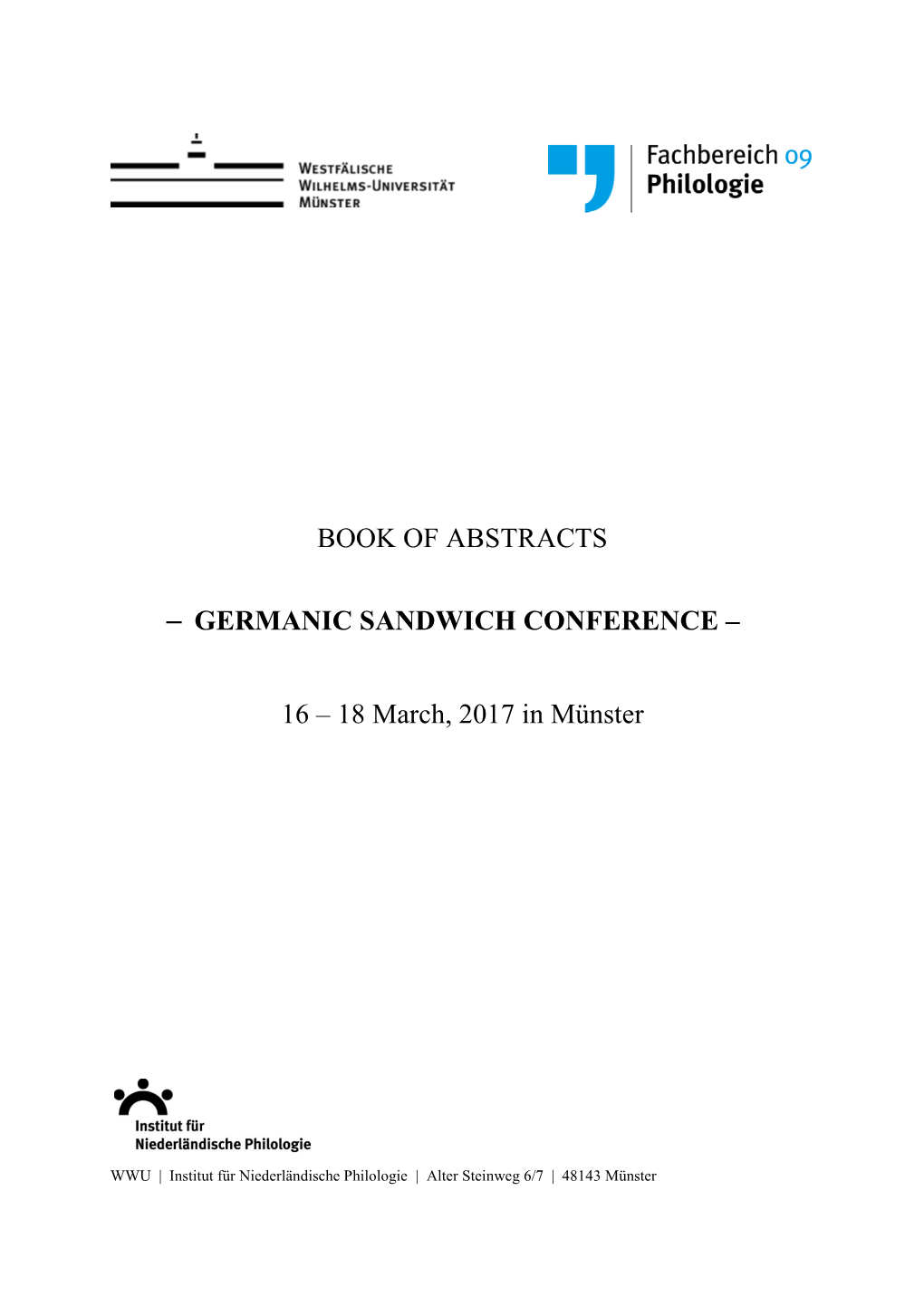Book of Abstracts – Germanic Sandwich Conference