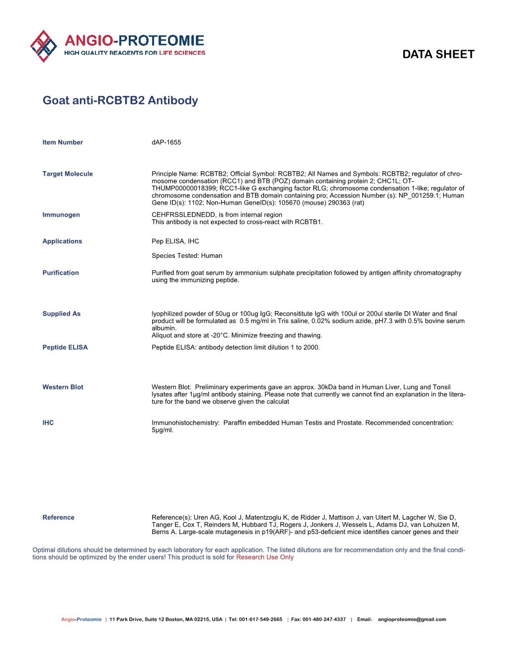 Dap-1655 Goat Anti-RCBTB2 Antibody-PDF.Pdf