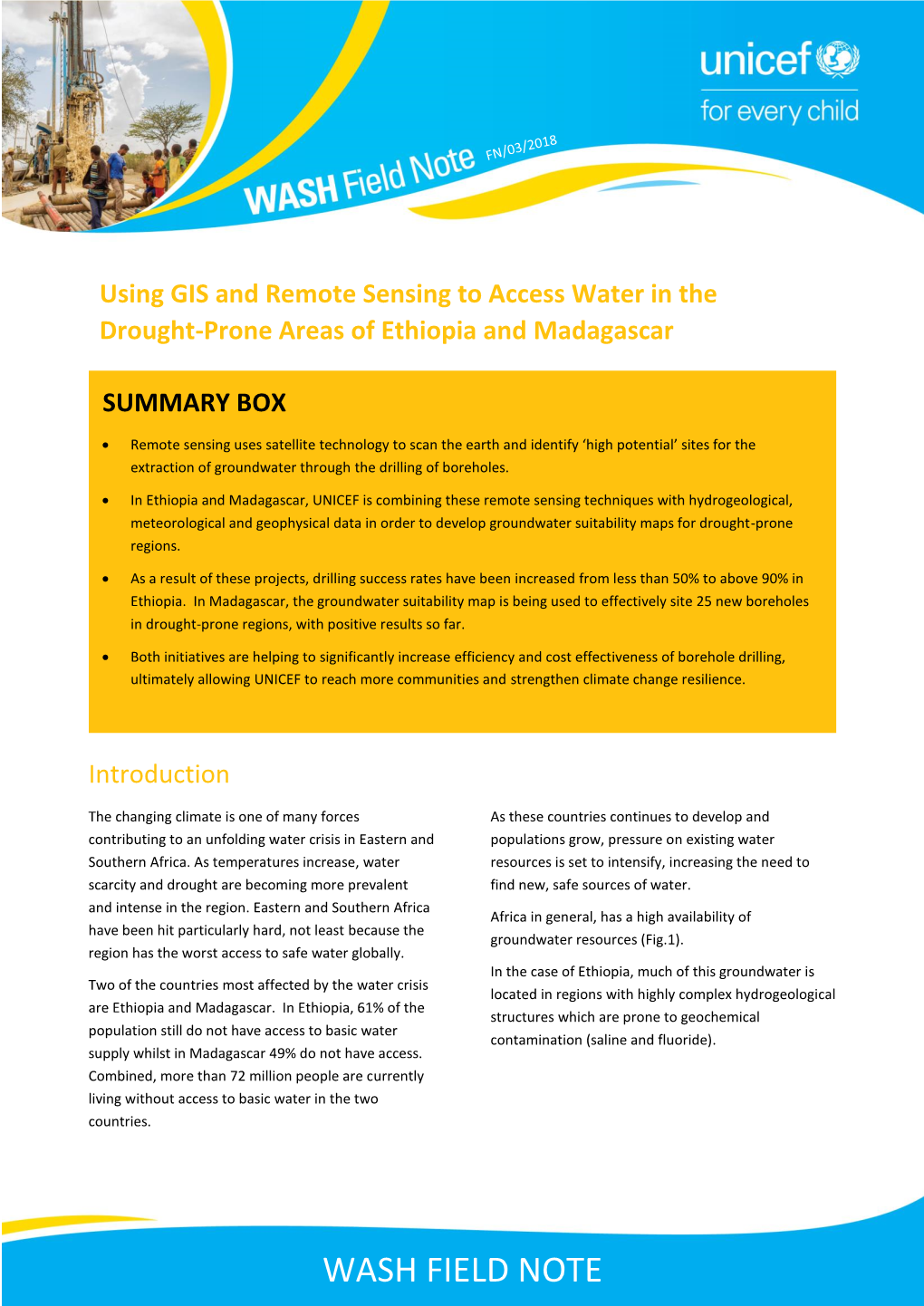 Using GIS and Remote Sensing to Access Water in the Drought-Prone Areas of Ethiopia and Madagascar