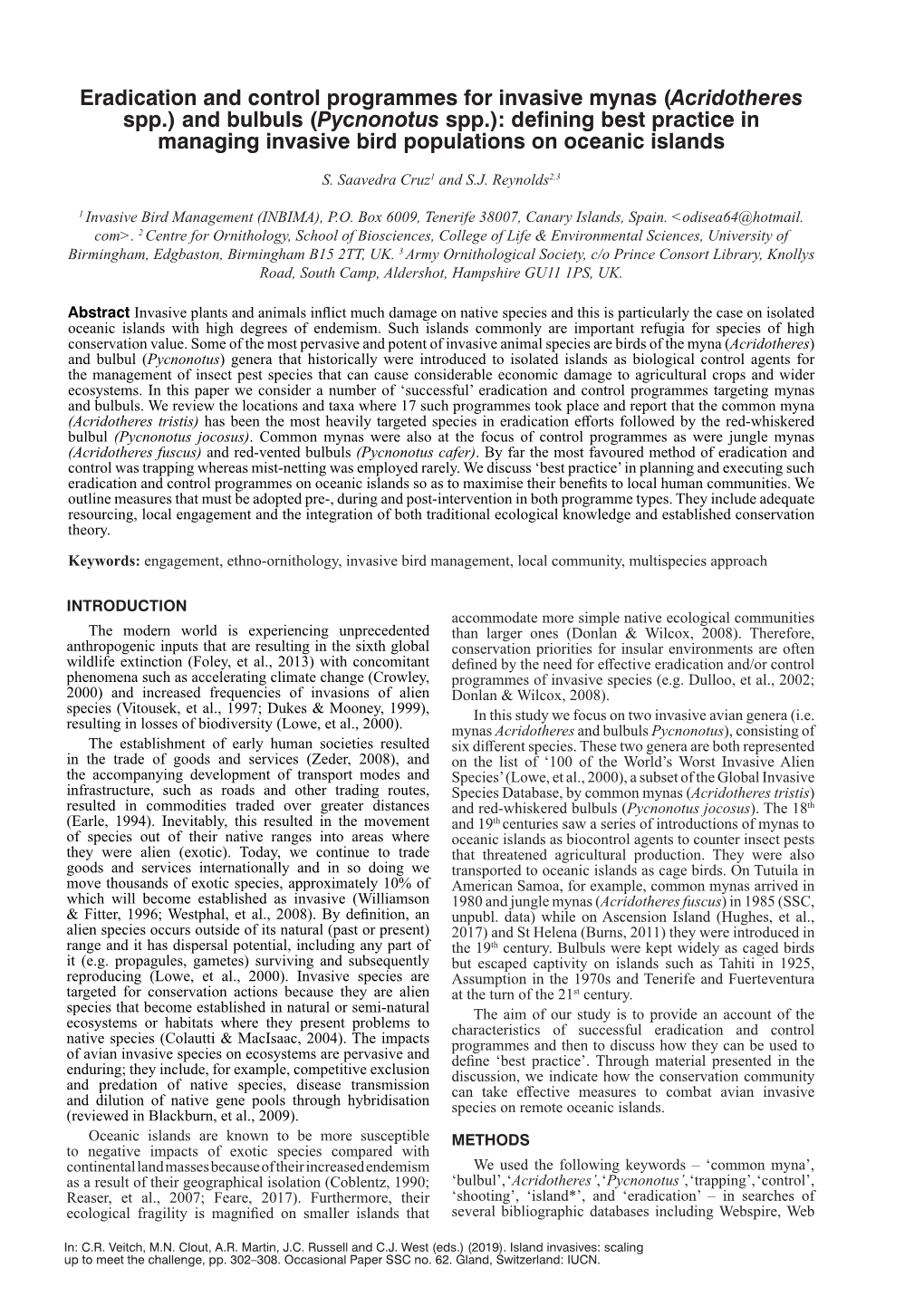 Eradication and Control Programmes for Invasive Mynas (Acridotheres