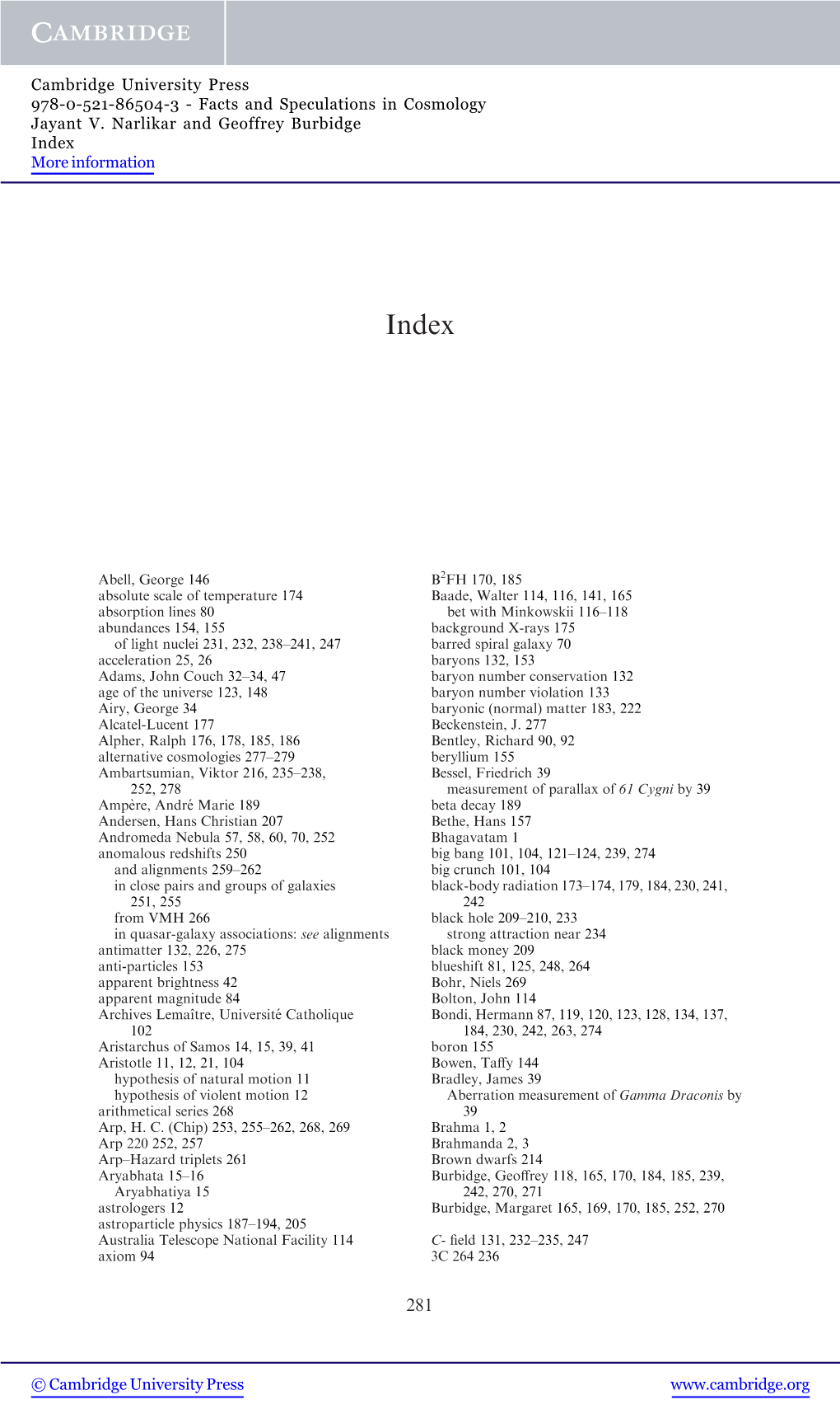 Facts and Speculations in Cosmology Jayant V