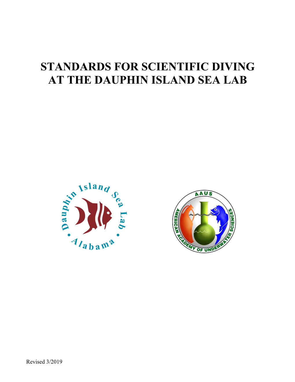 Standards for Scientific Diving at the Dauphin Island Sea Lab