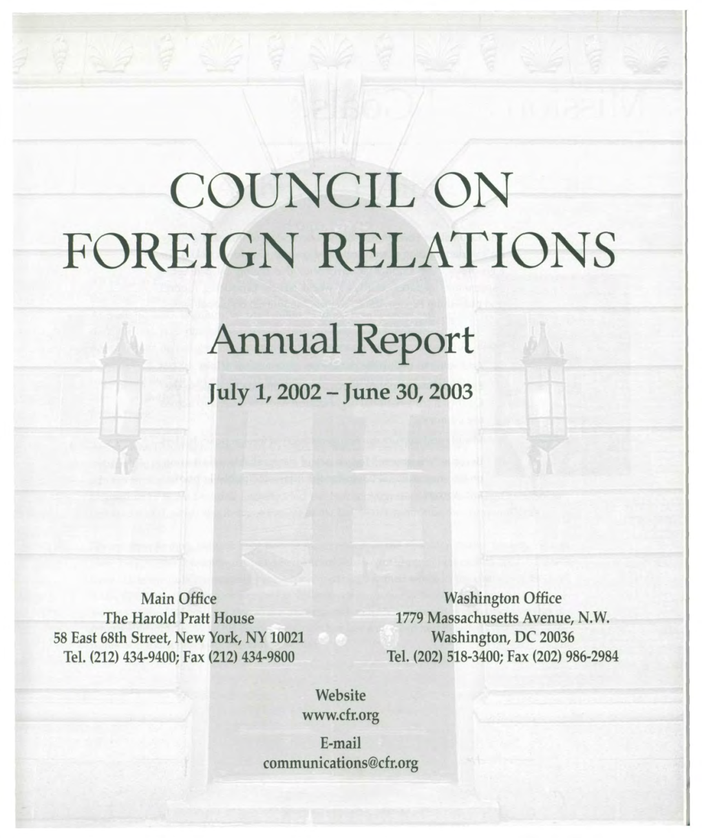 Annual Report July 1,2002 - June 30,2003