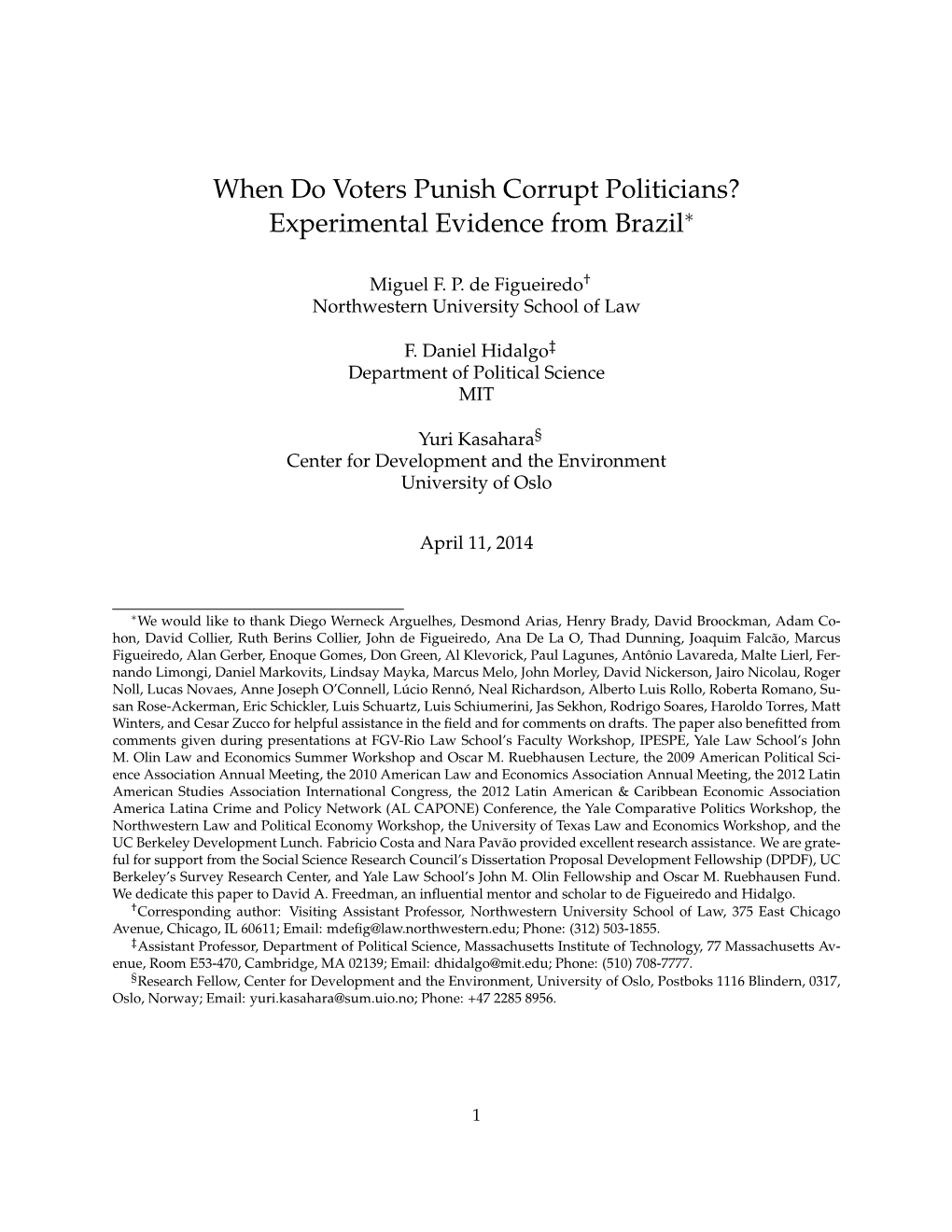 When Do Voters Punish Corrupt Politicians? Experimental Evidence from Brazil∗