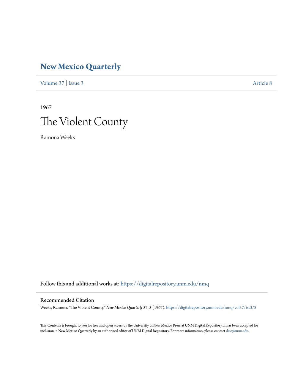 The Violent County