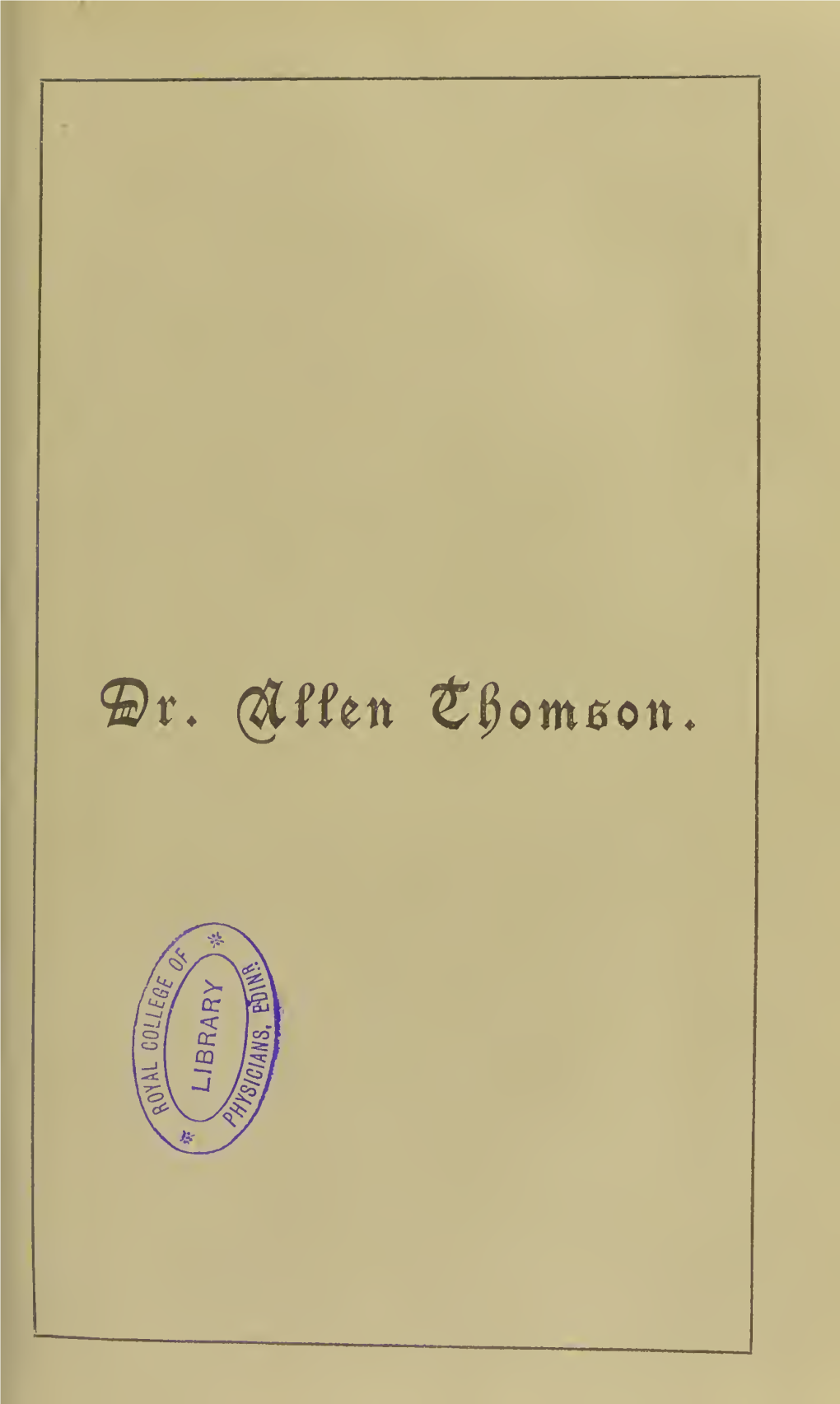 Dr. Allen Thomson