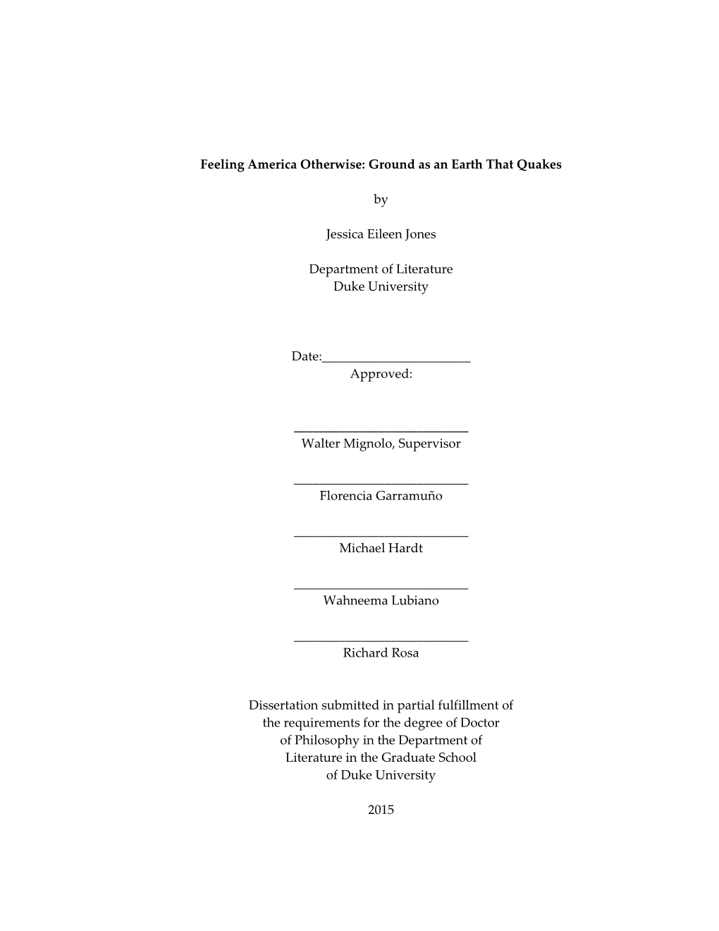 Duke University Dissertation Template