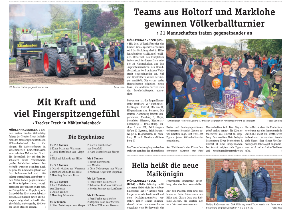 Mit Kraft Und Viel Fingerspitzengefühl Teams Aus Holtorf Und Marklohe