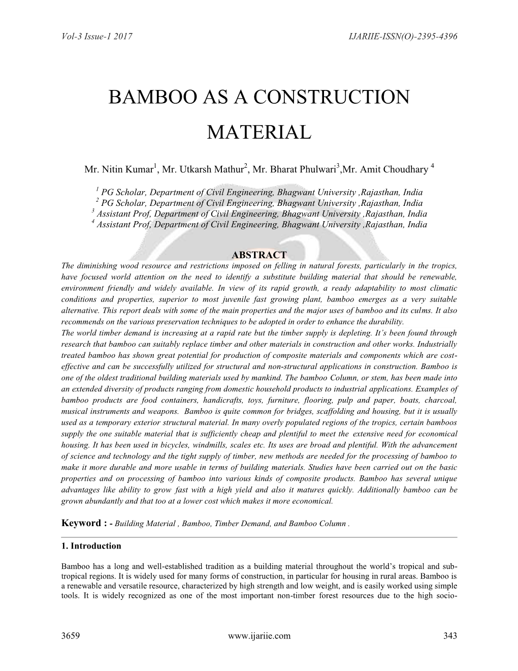 Bamboo As a Construction Material