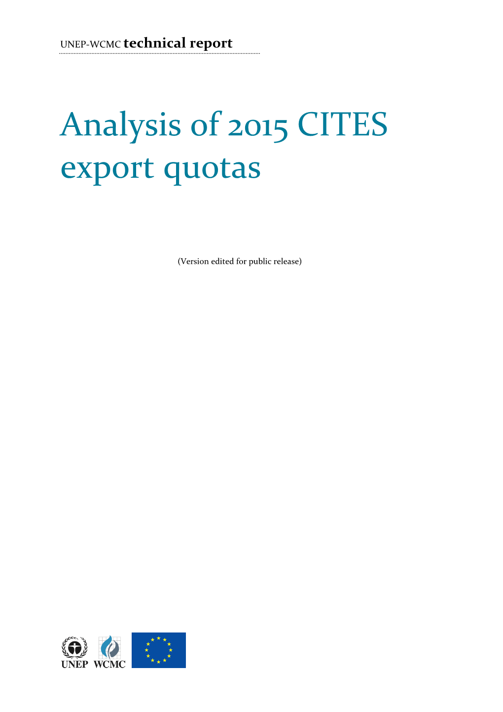 Analysis of 2015 CITES Export Quotas