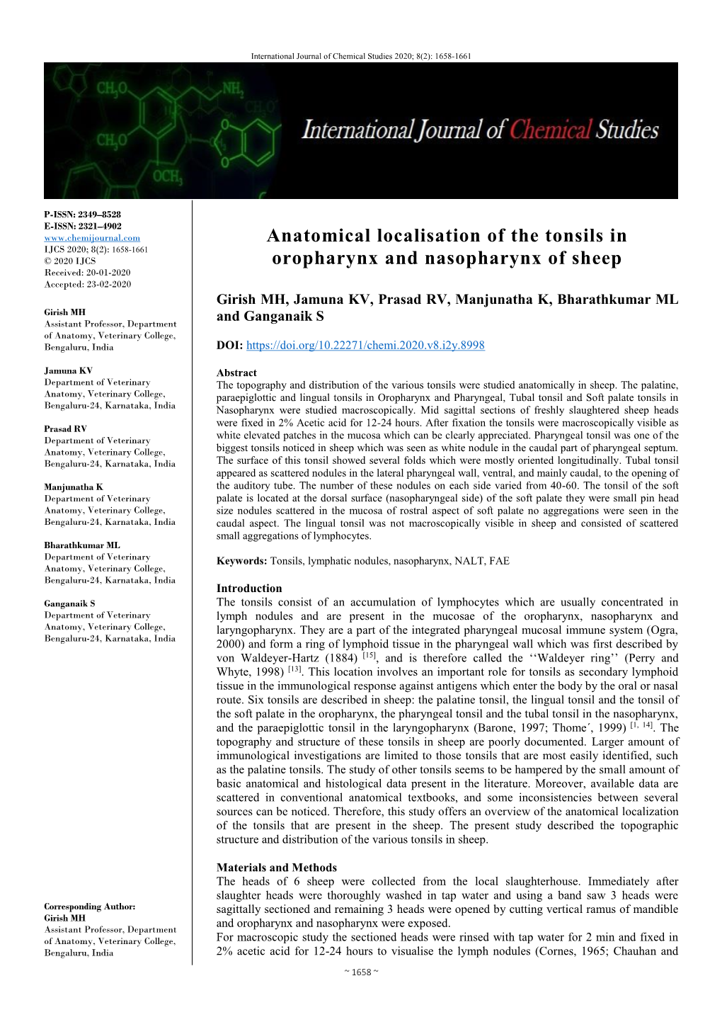 Anatomical Localisation of the Tonsils in Oropharynx and Nasopharynx Of