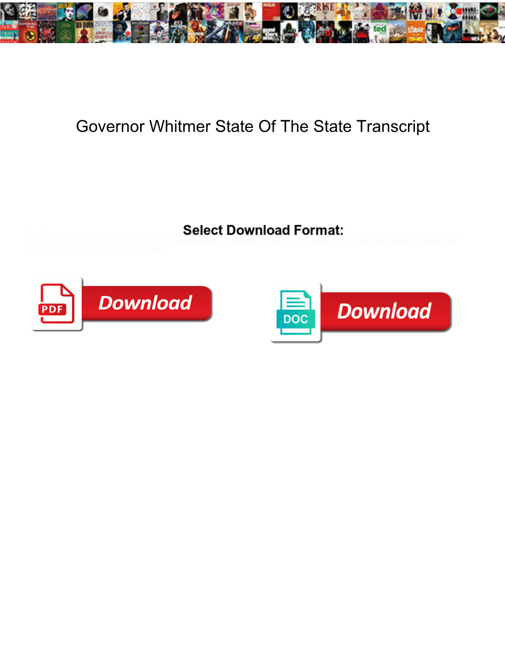 Governor Whitmer State of the State Transcript