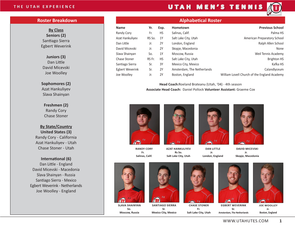 Utah Men's Tennis