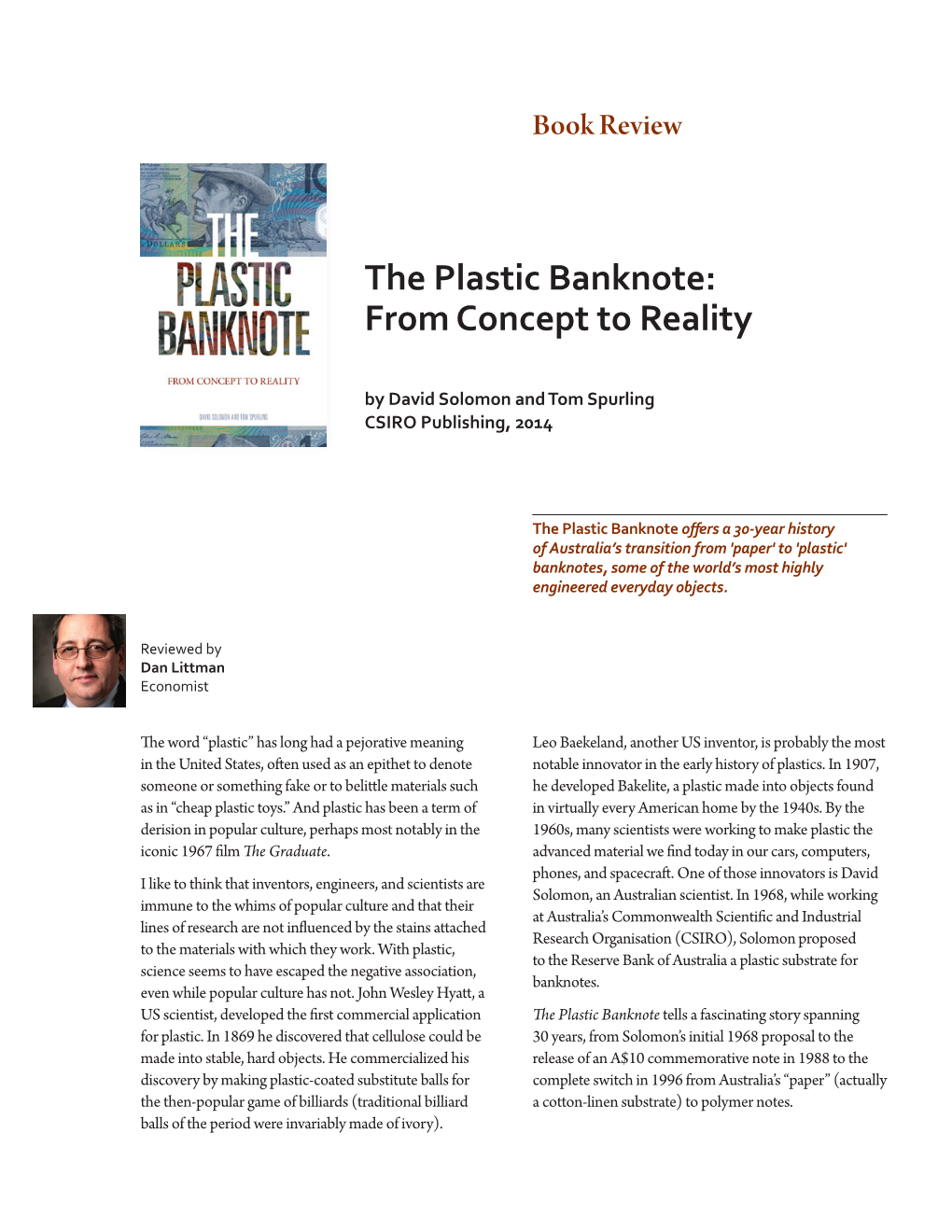 The Plastic Banknote: from Concept to Reality