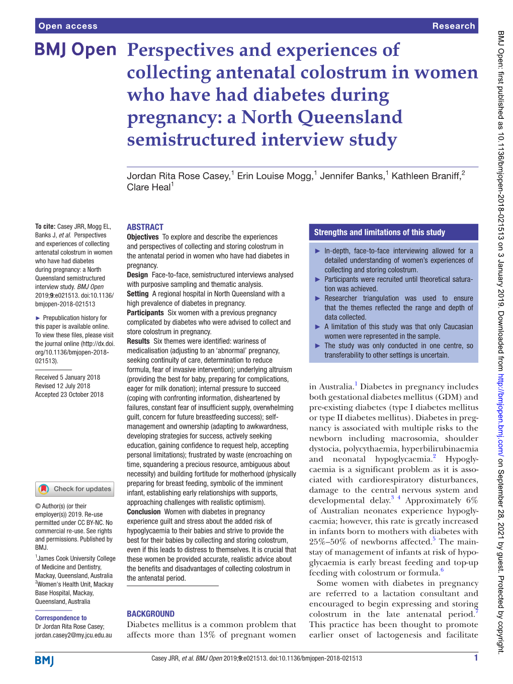 Perspectives and Experiences of Collecting Antenatal Colostrum in Women Who Have Had Diabetes During Pregnancy: a North Queensland Semistructured Interview Study
