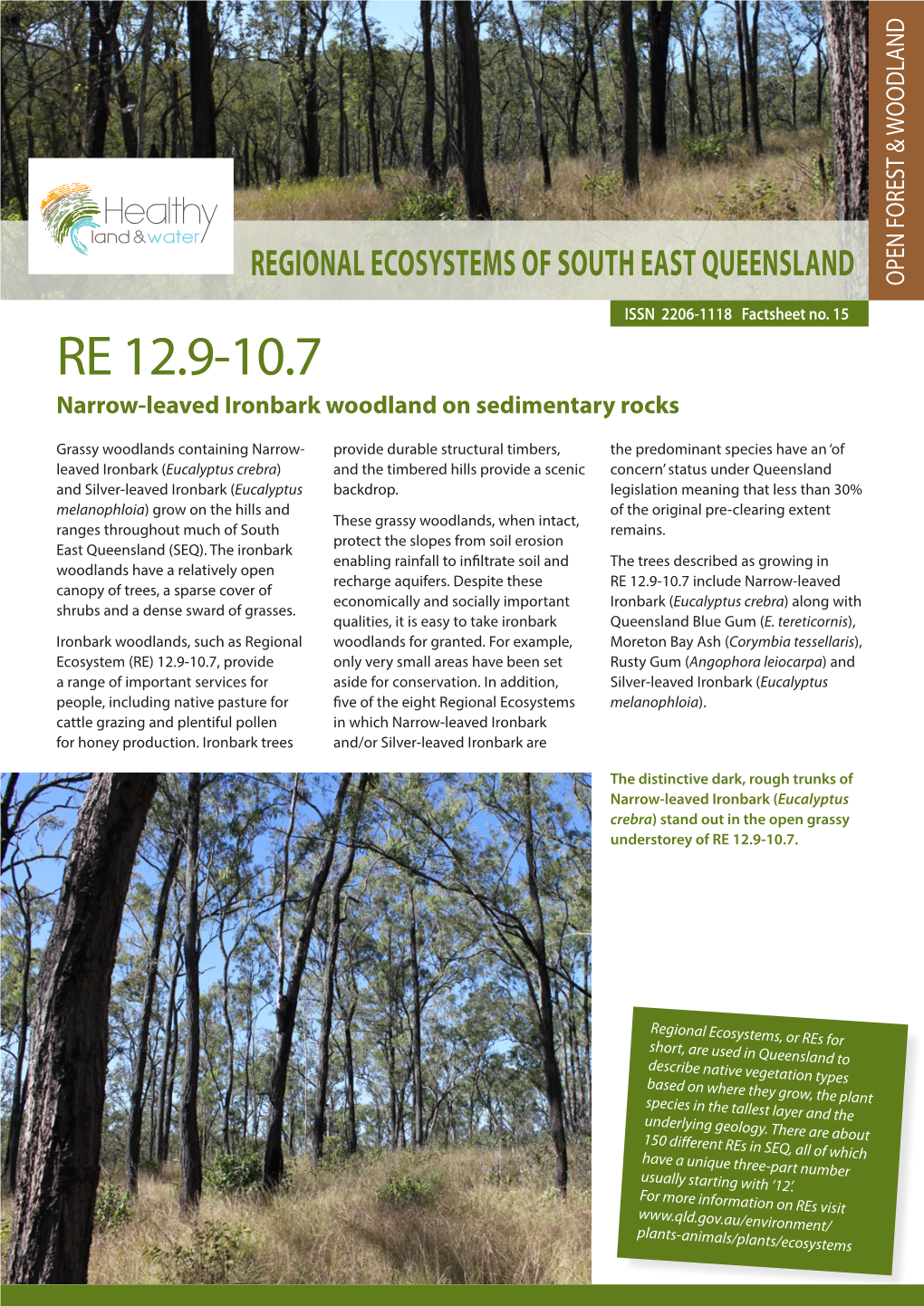 RE 12.9-10.7 Narrow-Leaved Ironbark Woodland on Sedimentary Rocks