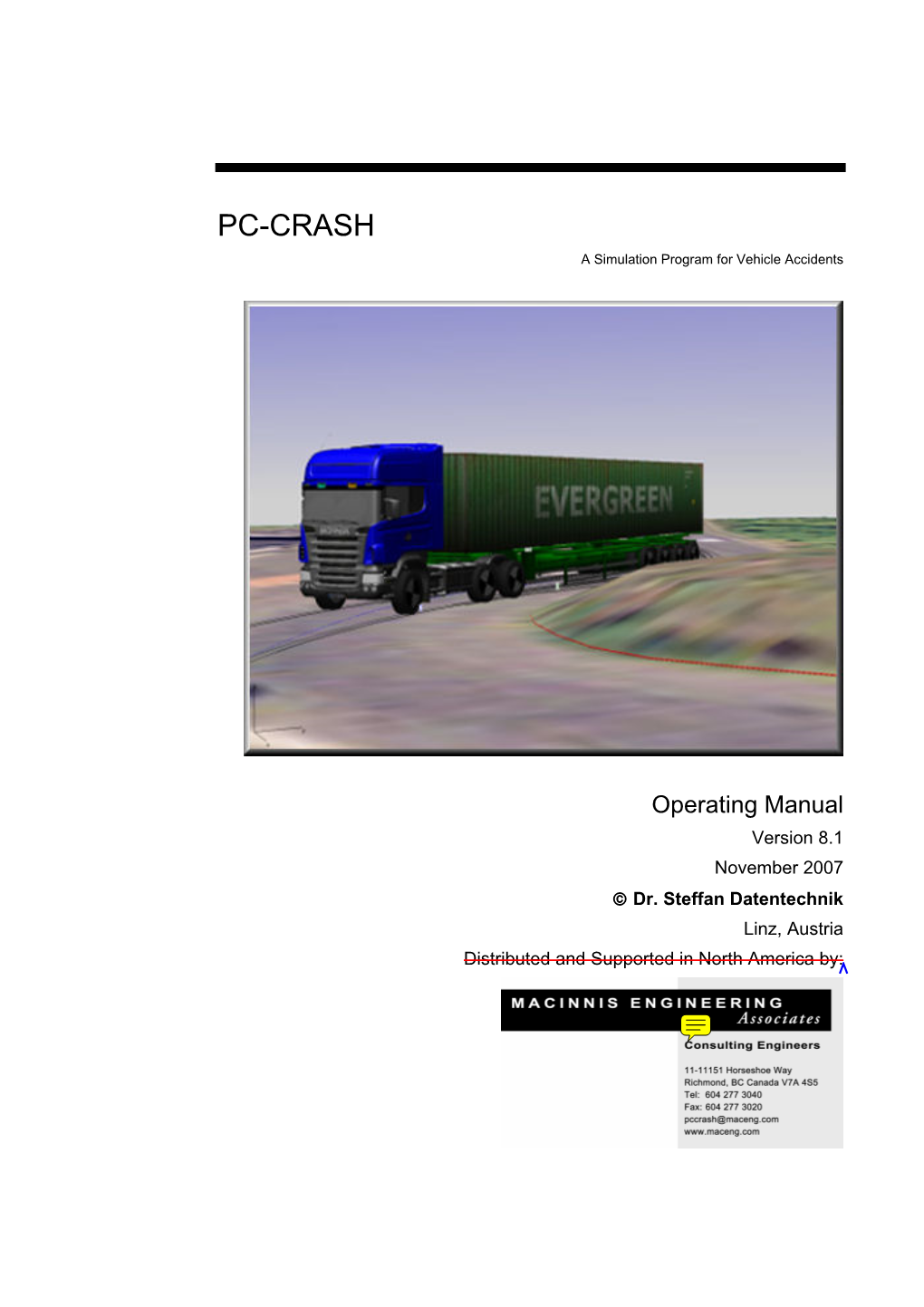 PC-CRASH a Simulation Program for Vehicle Accidents