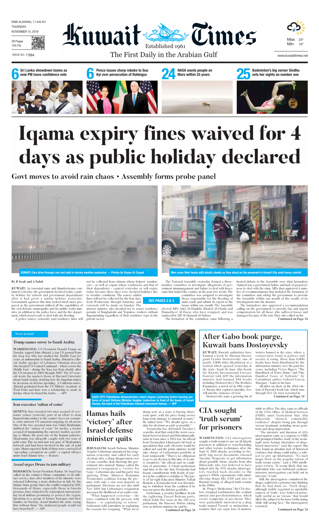 Kuwaittimes 15-11-2018.Qxp Layout 1