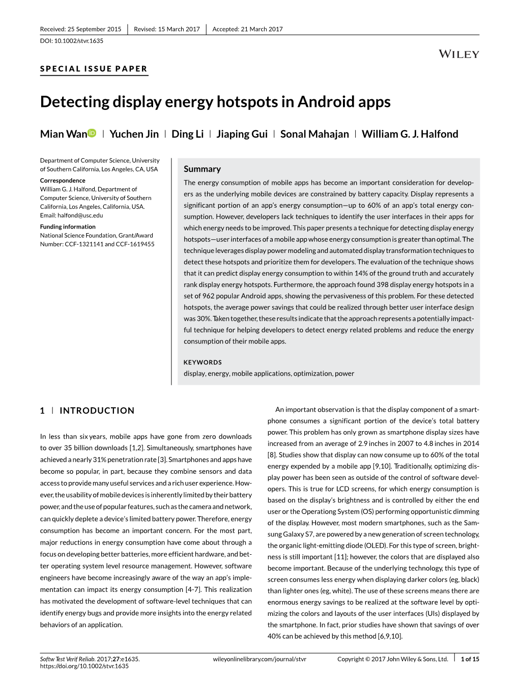 Detecting Display Energy Hotspots in Android Apps