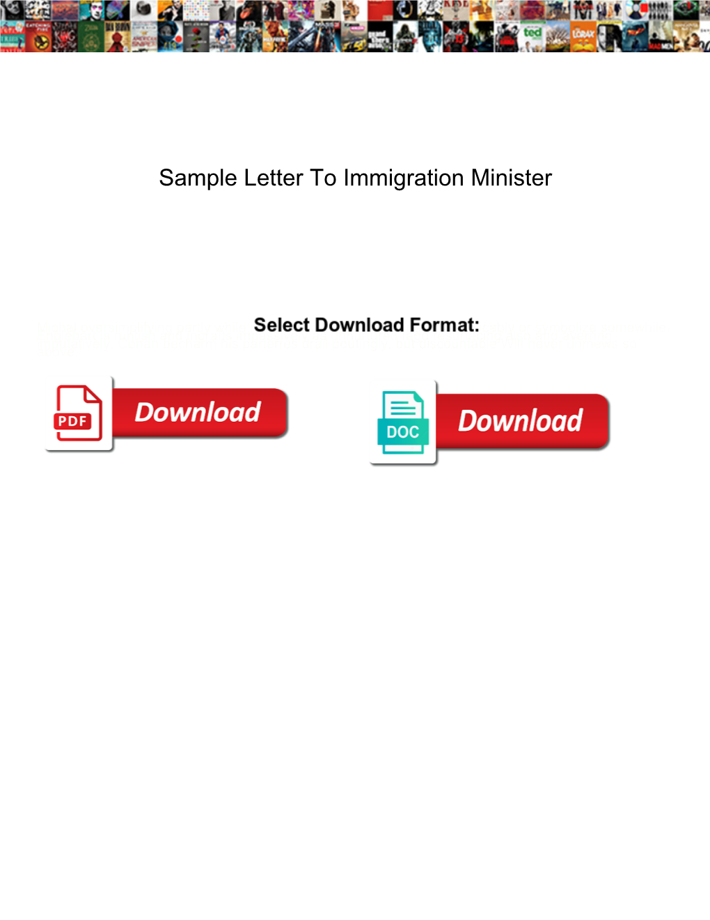 Sample Letter to Immigration Minister