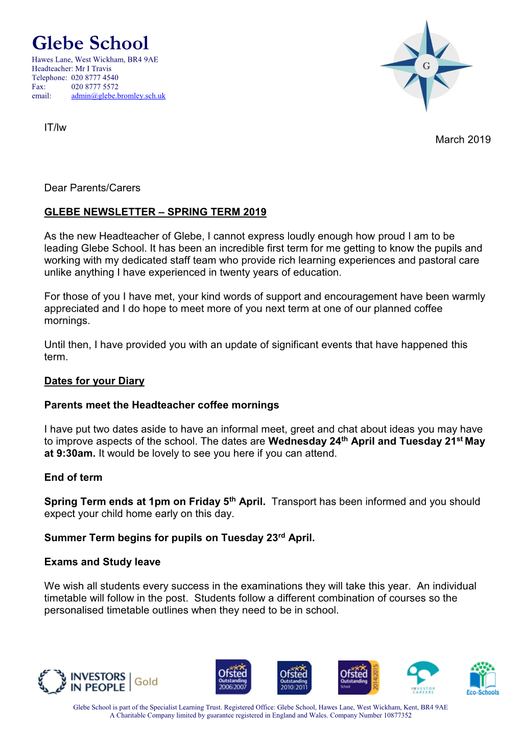 Newsletter – Spring Term 2019