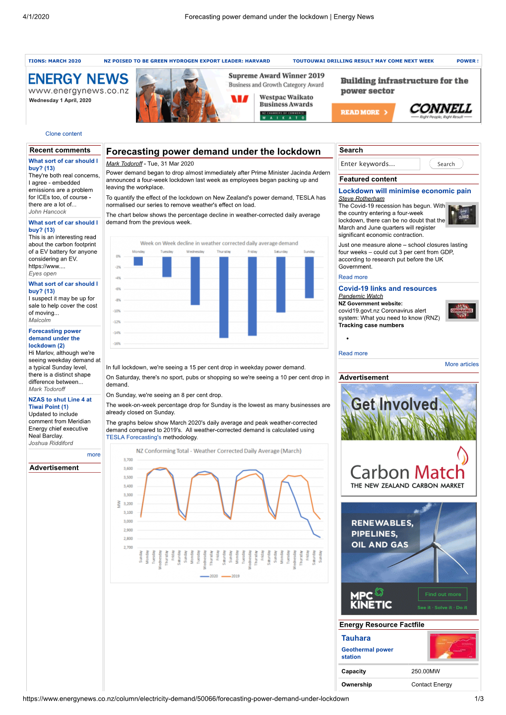 Forecasting Power Demand Under the Lockdown | Energy News