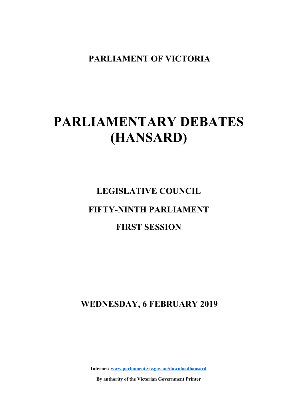 Parliamentary Debates (Hansard)