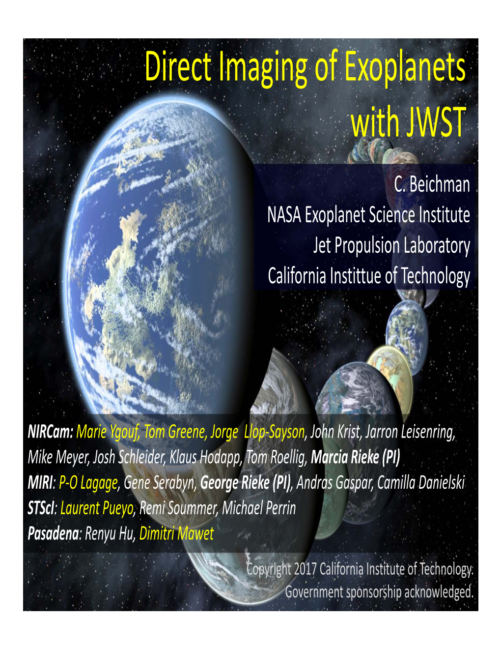 Direct Imaging of Exoplanets with JWST C