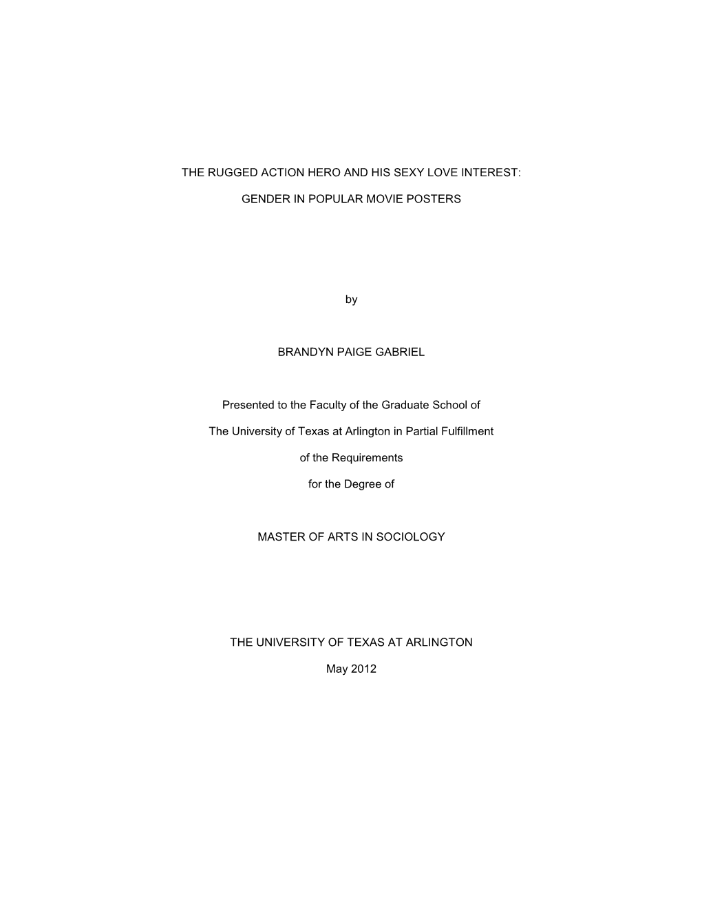 University of Texas at Arlington Dissertation Template