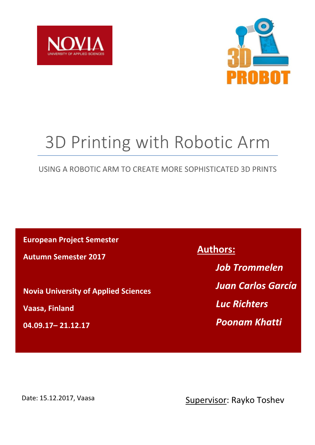 3D Printing with Robotic Arm