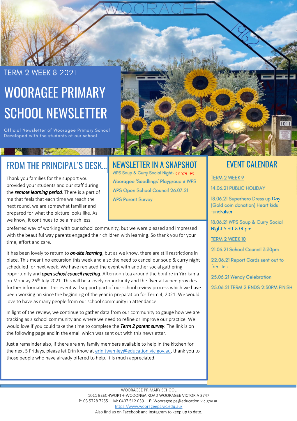 Wooragee Primary School Newsletter