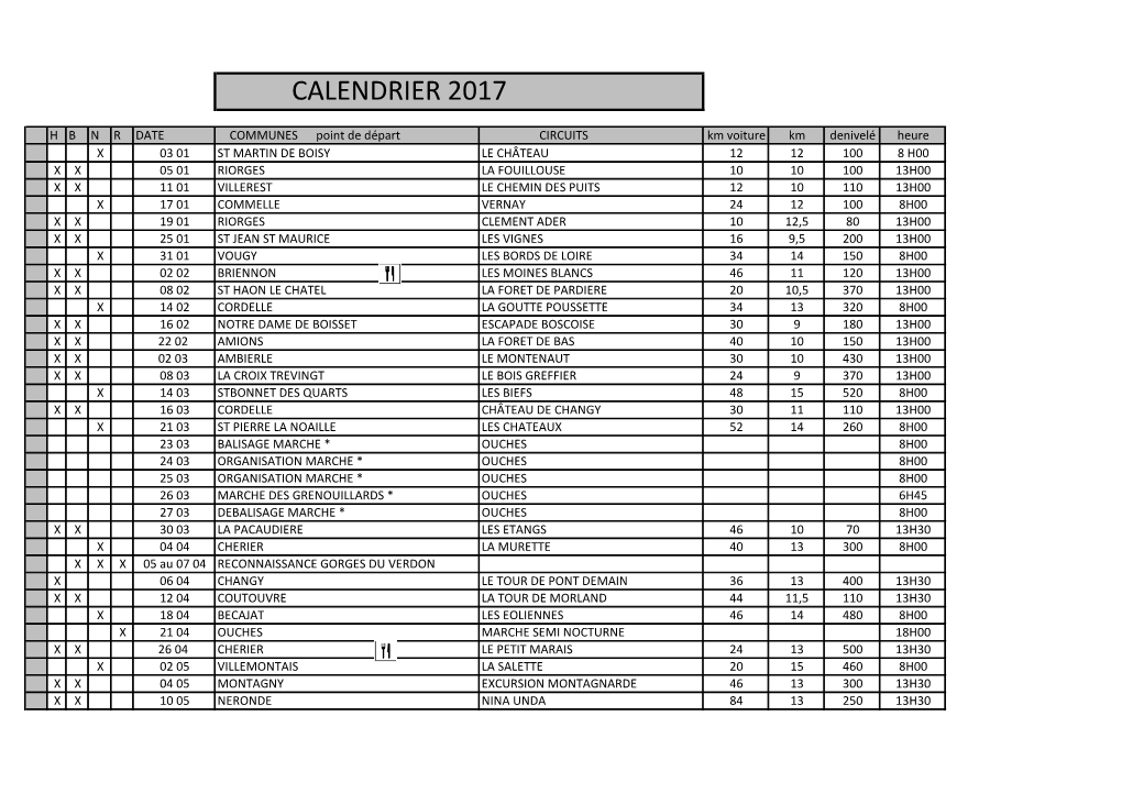 Calendrier 2017