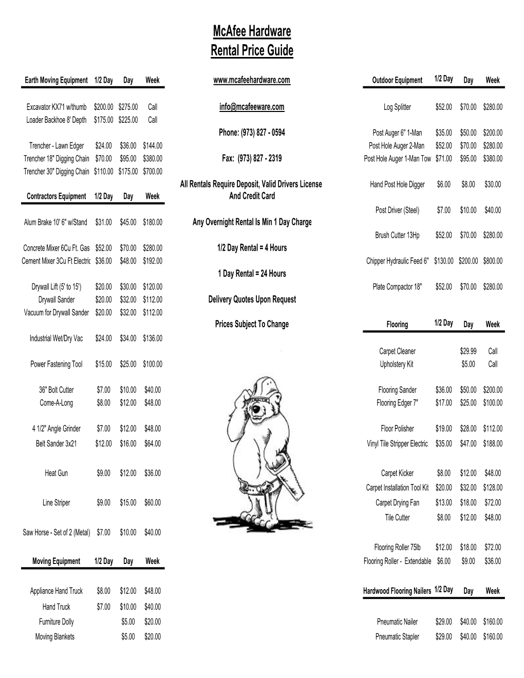 Mcafee Hardware Rental Price Guide