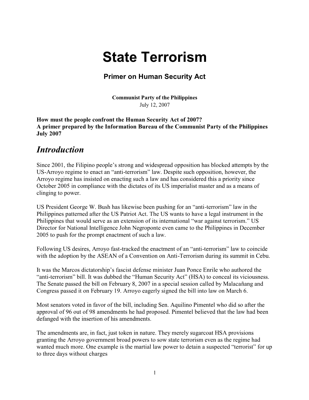 State Terrorism