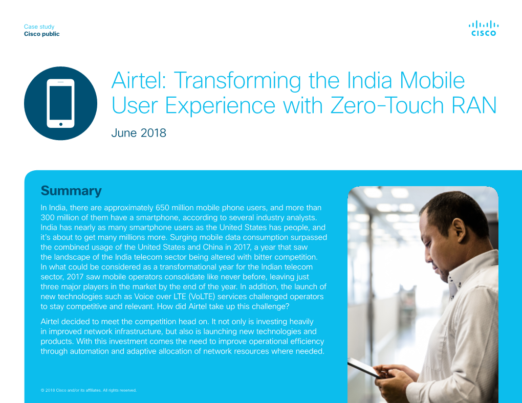 Airtel: Transforming the India Mobile User Experience with Zero-Touch RAN June 2018