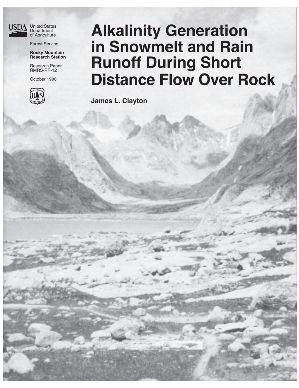 Alkalinity Generation in Snowmelt and Rain Runoff During Short Distance Flow Over Rock