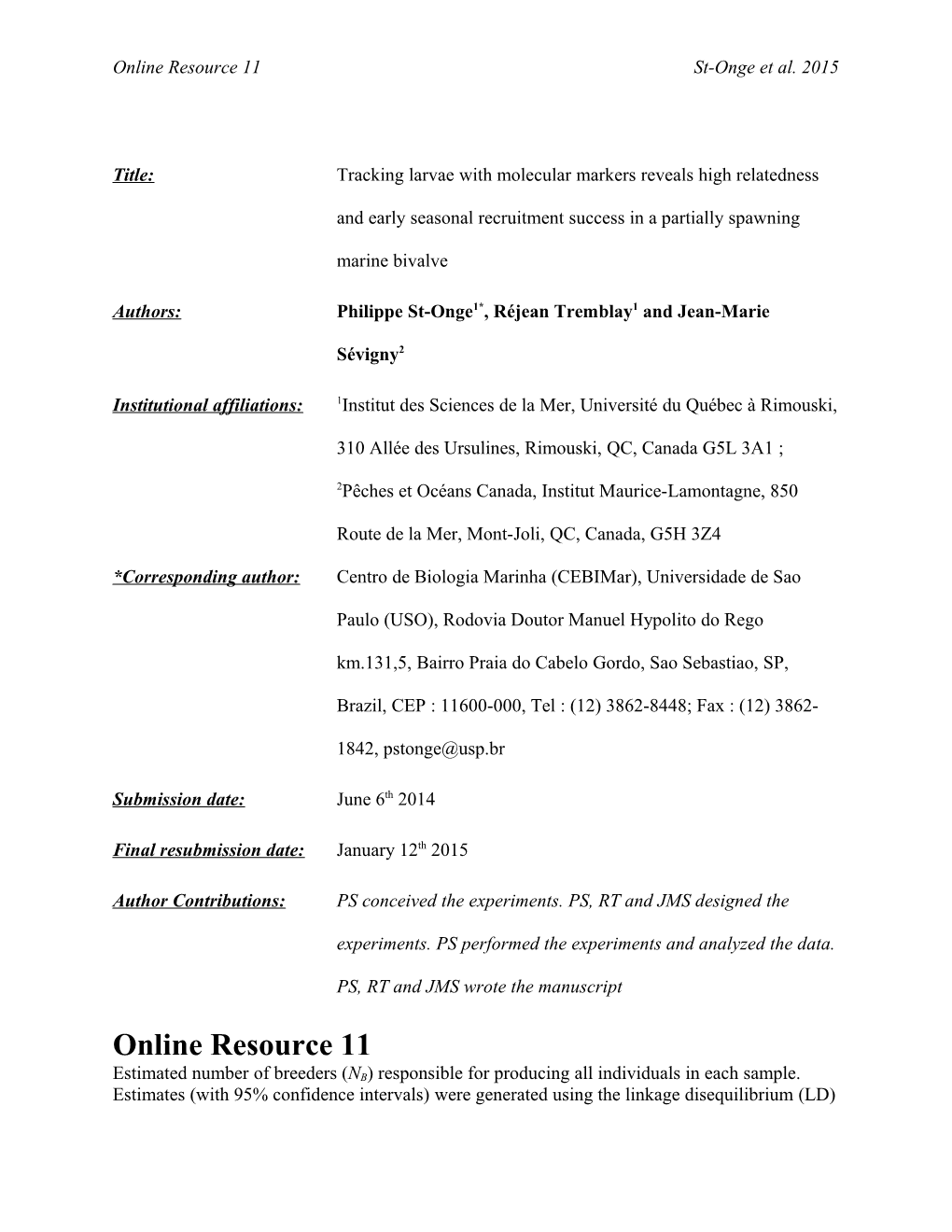 Online Resource 11St-Onge Et Al. 2015