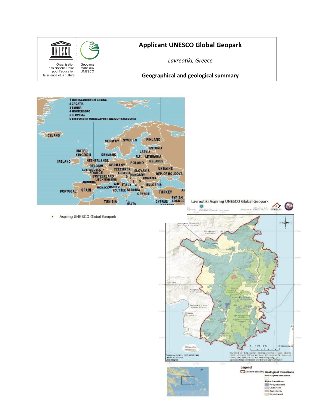 Applicant UNESCO Global Geopark