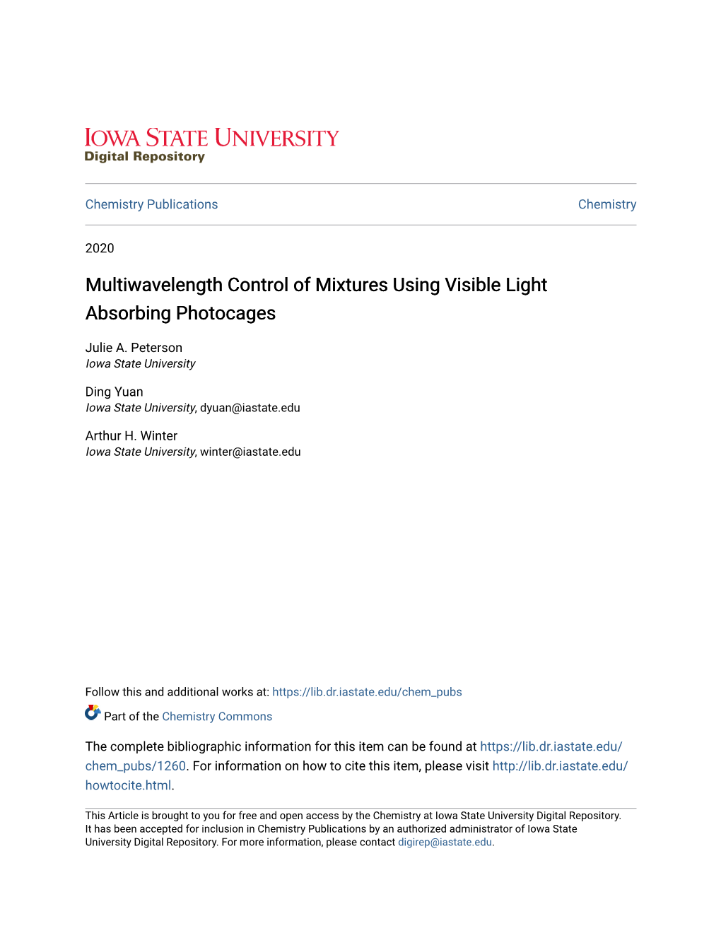 Multiwavelength Control of Mixtures Using Visible Light Absorbing Photocages