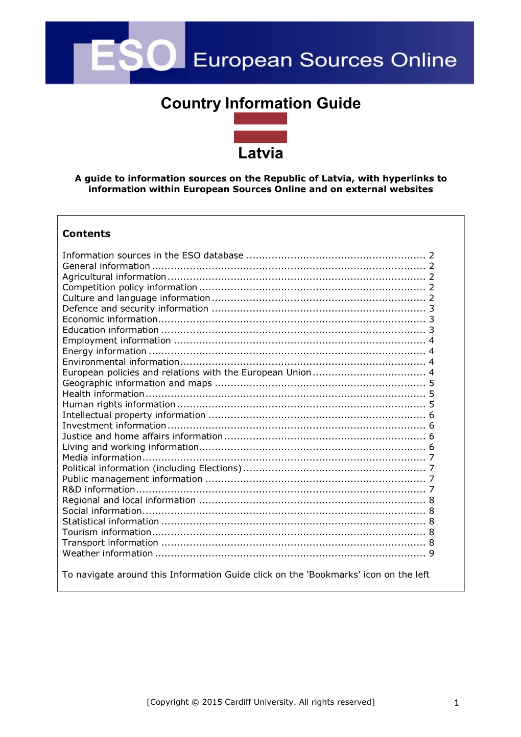 Country Information Guide Latvia