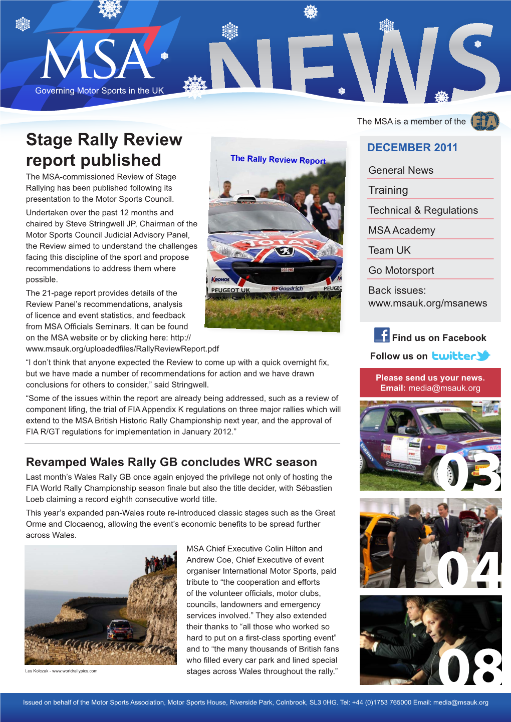 Stage Rally Review Report Published
