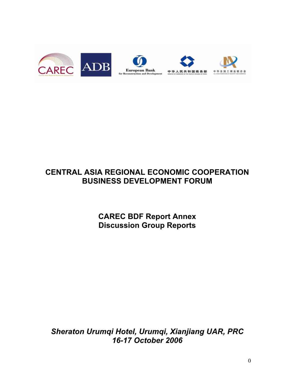 Central Asia Regional Economic Cooperation Business Development Forum